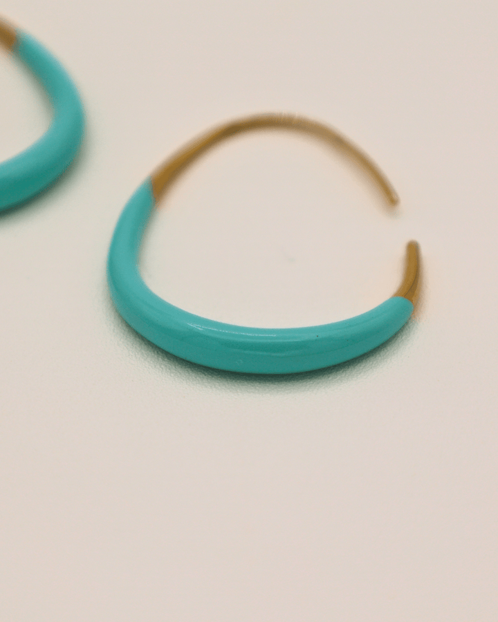 Aqua Curve Hoops Earrings - SMOLL republic