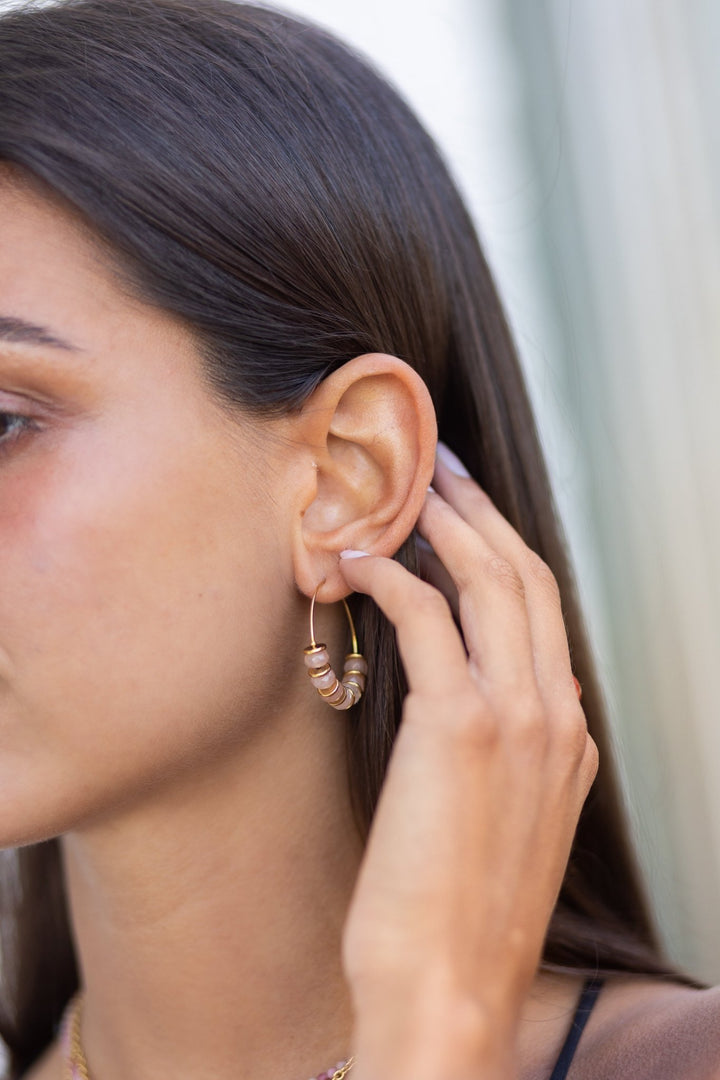 Gemstone Hoop Earings - SMOLL republic