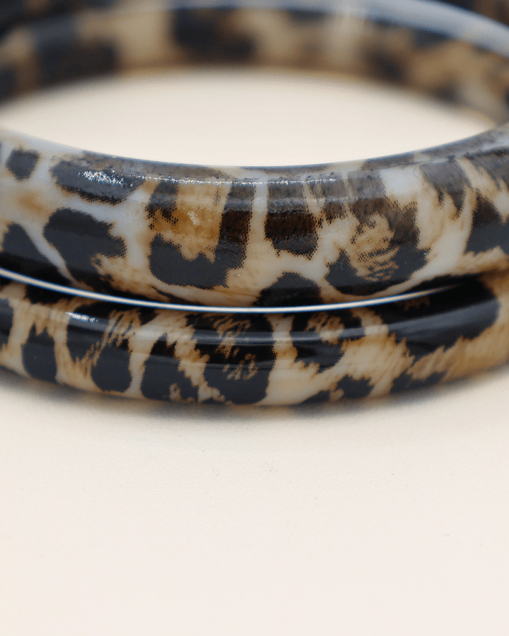 Savanna Leopard Resin Bangle - SMOLL republic
